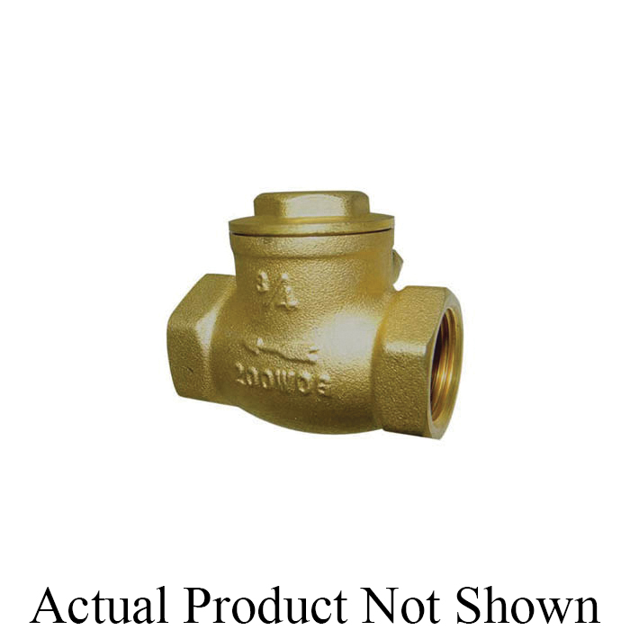 RWV® 246 4 Standard Horizontal T-Pattern Swing Check Valve, 4 in Nominal, Thread End Style, 200 lb WOG, Brass Body